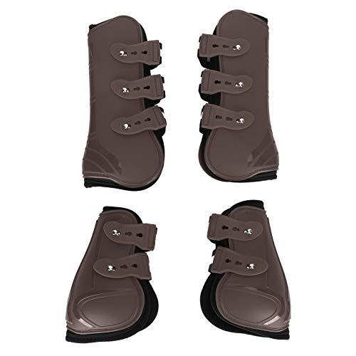 OPPWONG Pferdestiefel, 1 Set PU-Pferdebeinschutz, Beinschutz, Schienenstiefel für Pferde, Pferdebeinwickel, Verdickte Leggings mit Weichem Futter, Ausrüstung Zum Reiten, (Mittel 4,75 l) von OPPWONG