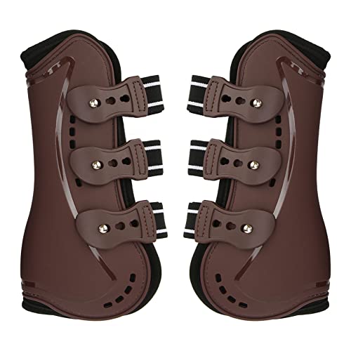 OPPWONG Sportstiefel für Pferde, Offene Vordere Spring -Sehnen -Pferde Pferdestiefel Schiene für Pferde Atmungsaktive Pferdebein Wüste Zum Training Springen Reiten (Groß) von OPPWONG