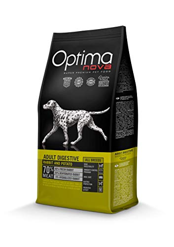 OPTIMANOVA Dog Digestive Kaninchen und Kartoffeln, 2 kg, für Erwachsene Hunde, ohne Getreide von OPTIMANOVA