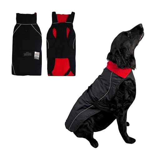 Optimum Wasserdichte Hundejacke mit Fleecefutter, reflektierenden Streifen und verstellbarer Passform, perfekt für kaltes und nasses Wetter, Größe L von OPTIMUM