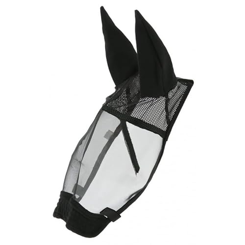 OR S-LINE EQUITHÈME Pferde Fliegenmaske mit Ohrenschutz & UV-Schutz, Insektenschutzmaske für Pferde, Fly for Horses Fliegenhaube und Augenschutzmaske aus Mesh Material (Schwarz, Pony) von OR S-LINE