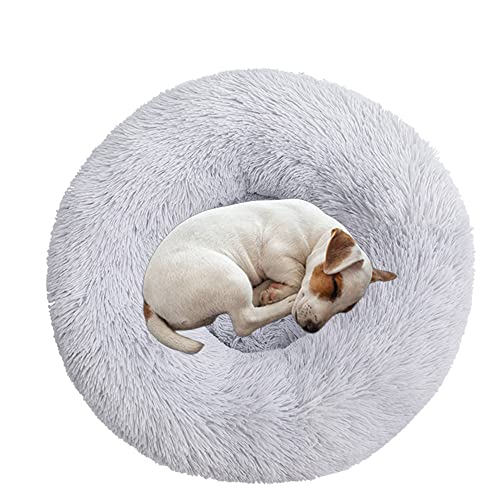 Rundes Haustierbett, warmes und weiches Donut-beruhigendes Hundebett, flauschiges Hundekissen, groß, mittelgroß, Hundesofakissen, Katzenbett, Haustier, Katzennest, Welpen, Kätzchenbett, orthopädisch, von OREAMY