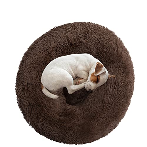 Rundes Haustierbett, warmes und weiches Donut-beruhigendes Hundebett, flauschiges Hundekissen, großes, mittelgroßes Hundesofakissen, Katzenbett, Haustier, Katzennest, Welpen, Kätzchenbett von OREAMY