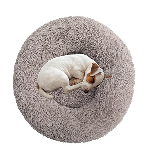 Rundes Haustierbett, warmes und weiches Donut-beruhigendes Hundebett, flauschiges Hundekissen, großes, mittelgroßes Hundesofakissen, Katzenbett, Haustier, Katzennest, Welpen, Kätzchenbett von OREAMY