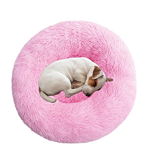 Rundes Haustierbett, warmes und weiches Donut-beruhigendes Hundebett, flauschiges Hundekissen, großes, mittelgroßes Hundesofakissen, Katzenbett, Haustier, Katzennest, Welpen, Kätzchenbett von OREAMY