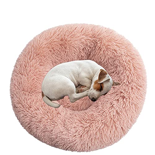 Rundes Haustierbett, warmes und weiches Donut-beruhigendes Hundebett, flauschiges Hundekissen, großes, mittelgroßes Hundesofakissen, Katzenbett, Haustier, Katzennest, Welpen, Kätzchenbett von OREAMY