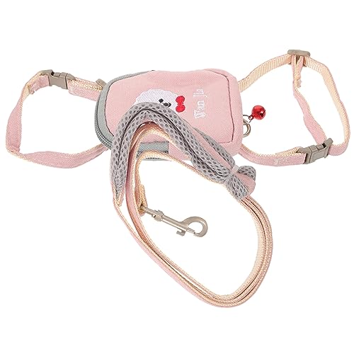 ORFOFE 1 Satz Haustierleine pet paw pet Supplies Verstellbares Haustiergeschirr cat Leash Katzen Katzenleine Kleintiergeschirr verstellbares Hundeleinengeschirr Nylon Rosa von ORFOFE