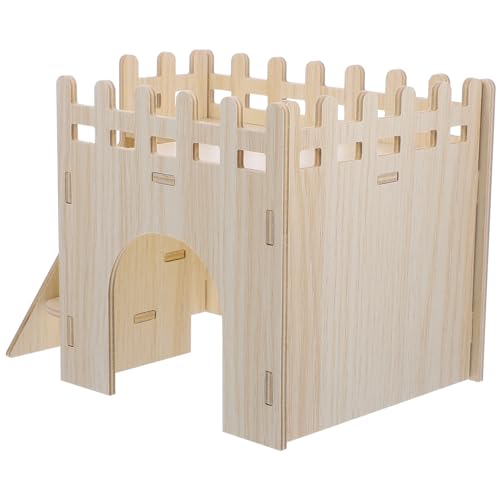 ORFOFE 1 Set Meerschweinchen Versteckhaus Aus Holz Mit Leiter Hamsterhaus Zubehör Für Kleintiere Ideal Für Spiel Und Rückzug Geeignet Für Meerschweinchen Hamster Und Andere Nager von ORFOFE