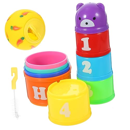 ORFOFE Tasse 1 Set Spielzeug Reinigungsbürste Becher Outdoor-Spielset Hasenbecher Spielzeug Kaninchenfutter Versteckt Stapelbecher Für 6–12 Monate Kaninchen-Nistbecher von ORFOFE