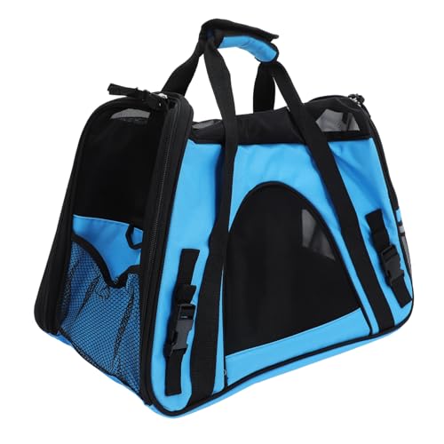 ORFOFE 1 Stück Atmungsaktive Haustier Outdoor Handtasche Tragetasche Für Hund Und Katze Mit Aufbewahrungshalter Und Pad Blau Ideal Für Park Und von ORFOFE