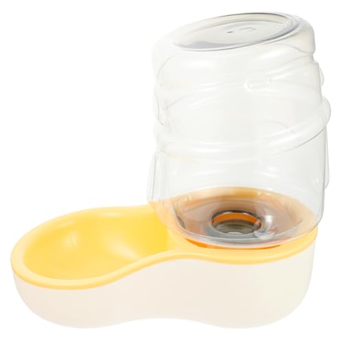 ORFOFE 1 Stück Haustier Wasserspender Katze Hund Feeder Welpen Trinknapf Nicht Robust Haustierbedarf Creme Gelb Automatische Haustier Wassernapf von ORFOFE