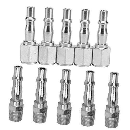 ORFOFE 10er Set 1/4 BSP Mini Pneumatik Schnellverschlussverbinder Push Male & Female Für Druckluftschlauch Und Kompressor UK Stil von ORFOFE