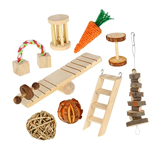 ORFOFE 10er-Pack Holzspielzeug Zum Schleifen Von Haustieren Kauspielzeug Für Hamster Für Kleintiere Sicher Spielzeug Für Meerschweinchen Vögel Papageien von ORFOFE