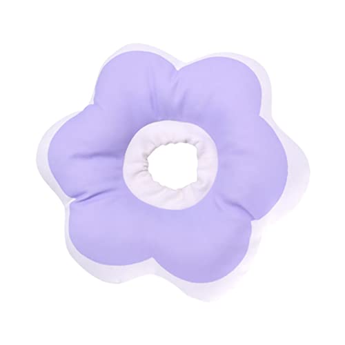 ORFOFE 1Stk Elisabeth Kreis pet Supplies katzenhalsband Katzenkegel mit Blumenhals Katzen-Erholungskegel Haustier Halskrause Schutzkragen -Halskragen PP-Baumwollfüllung Violett von ORFOFE