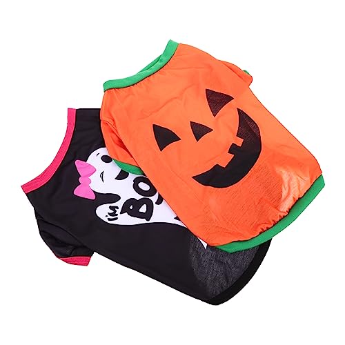 ORFOFE 2 Stück Halloween Kleidung Haustier Cosplay Kleid Party Haustier Kleidung Halloween Katzen Shirt Halloween Hundebekleidung Haustier Halloween Dekoration Hundeschwimmer von ORFOFE