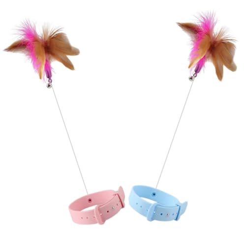 ORFOFE 2 Stück Halsband Katzenspielzeug Halsband Katzenzubehör Niedliches Katzenstäbchen Halsband Neckstäbe Für Kätzchen Katzenhalsband Spielzeug Teaserstab von ORFOFE