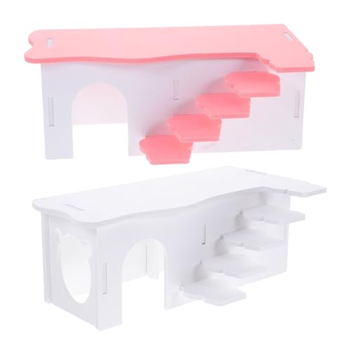 ORFOFE 2St Hamsterhaus Meerschweinchenleiter Hamster-Kletterbrücke Spielplatz für Ratten Hamster verstecken Hamster Spielplatz Hamster Spielzeug Mäuseleiterhaus Hamsterversteck PVC von ORFOFE