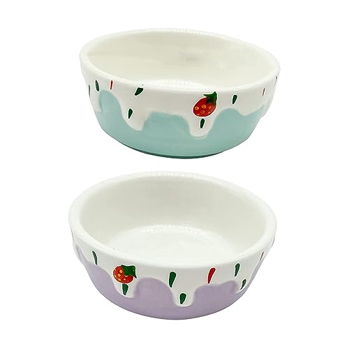 ORFOFE 2St Hamsterschale aus Keramik Behälter für Lipgloss Guinea-Futternapf pet Water Bowl pet Food Container katzennäpfe Haustier Futterbecken für Hamster Keramik-Futternapf für Hamster von ORFOFE