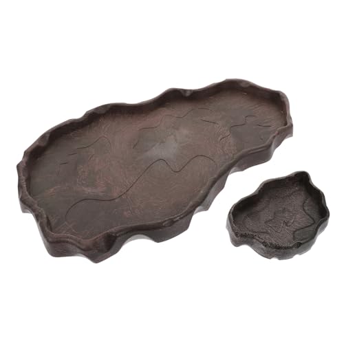 ORFOFE 2pcs Reptil Wasser Schüssel Schildkröte Harz Feeder Pet Dish Einfache Reinigung Flucht Prävention von ORFOFE