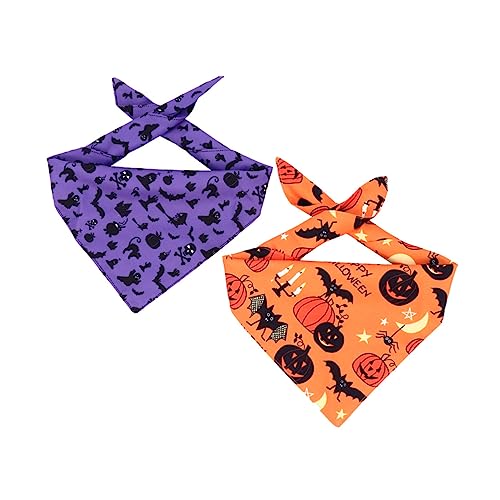 ORFOFE 2st Haustier Hund Dreieck Handtuch Hundeschal Kleine Tennisbälle Für Hunde Haustier-Halloween-speichel-schal Lätzchen Mit Dreiecksschal Für Hunde Dreieckige Hundekrawatte Polyester von ORFOFE