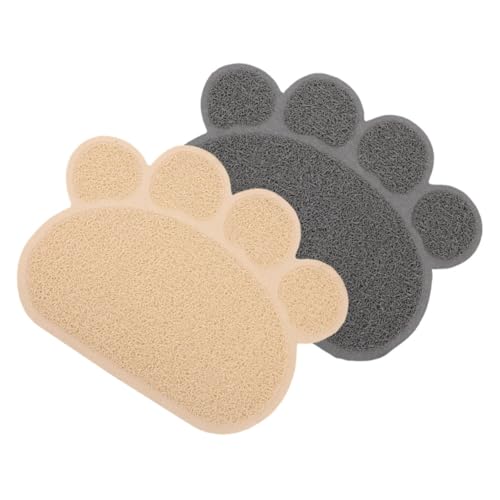 ORFOFE 2st Katzenstreu Matte Katzenstreu Fangmatte Tischsets Für Haustierschüsseln Fußmatten Für Katzen Katzennapf Tischset Katzentoilette Hundegeschirr Matten Katzenfuttermatte PVC von ORFOFE