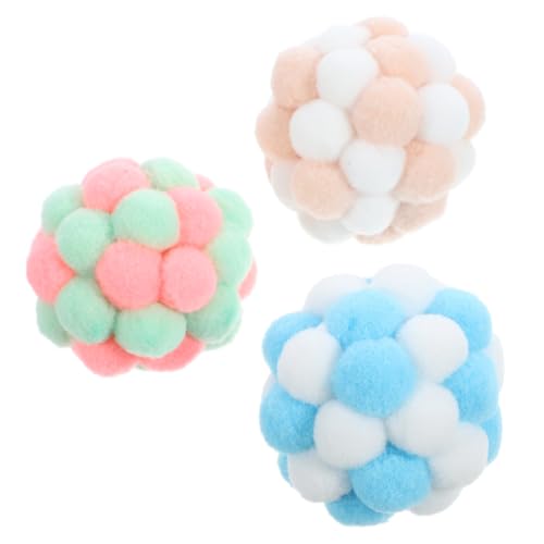 ORFOFE Katzen Ball Set Katzen Bälle Mit Innenbellen Fuzzy Interaktive Bälle Bunten Für Katzen Und Kätzchen Und Spielspaß Katzenball Mit Geräusch von ORFOFE