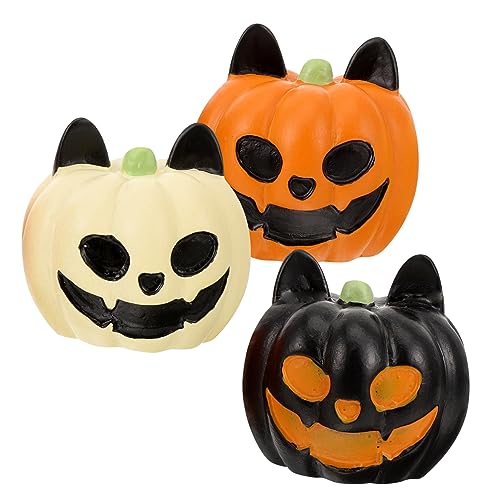 ORFOFE Künstliche Künstliche Kürbisse für Aquarien Halloween-Dekorationen Kunstharz Mini-kürbis-Dekorationen 3er-Pack von ORFOFE