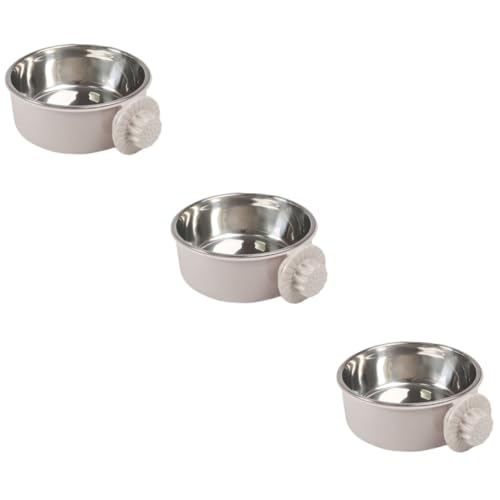 ORFOFE 3St Haustiernapf Futternäpfe für Hunde Katzennäpfe erhöhte Futternäpfe für Katzen edelstahlspüle pet Feeder Zwinger Hundenäpfe Futterautomat für Haustiere Hundefutter Grey von ORFOFE