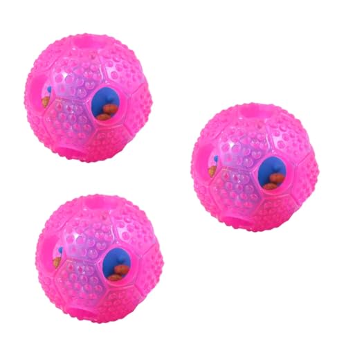 ORFOFE 3St Leckerli abgebendes Hundespielzeug Leckerliball für Hunde Spielzeug für Haustiere interaktives Spielzeug Interactive Toys Dog Toys Ball behandeln Leckerli-Ball für Hunde Rosa von ORFOFE