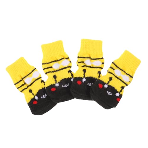 ORFOFE 4 Stück Haustier Socken Pfote Haustierzubehör Austauschbare Haustiersocken Waschbare Hundesocken Tragbare Socken Für Haustiere Atmungsaktive Baumwollsocken Hundezubehör Baumwolle von ORFOFE