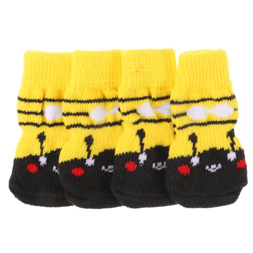 ORFOFE 4 Stück Haustier Socken Pfote Krallen Atmungsaktive Baumwollsocken Hundezubehör Socken Für Hund Hundesocke Abriebfeste Baumwollsocken Auswechselbare Baumwollsocken Baumwolle von ORFOFE