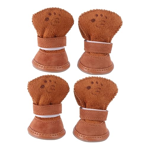 ORFOFE 4 Stück Haustier Hundeschuhe Winter Welpen Hausschuhe Schneeschuhe für Hund warme Socken Schneestiefel für Haustiere Haustier-Hundeschuhe Kleiner Hund großer Hund Sandalen von ORFOFE