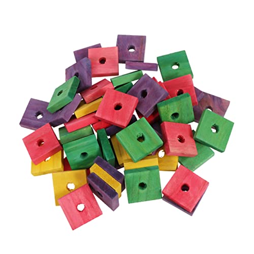 ORFOFE 50 Stück Papagei-Holzchip-Spielzeug Vögel Spielzeug Papagei pädagogisch birdm Vogelspielzeug Vogelkäfig holzscheiben Papageienspielzeug selber Machen Papagei Anhänger Spielzeug von ORFOFE