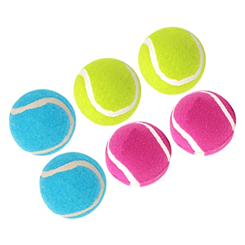 ORFOFE Hundebälle für Hunde 6er-Pack Tennisbälle leuchtendes Design Apportierspielzeug für Welpen Hunde-Aktivitätsspielzeug weich sicher zum Kauen von ORFOFE