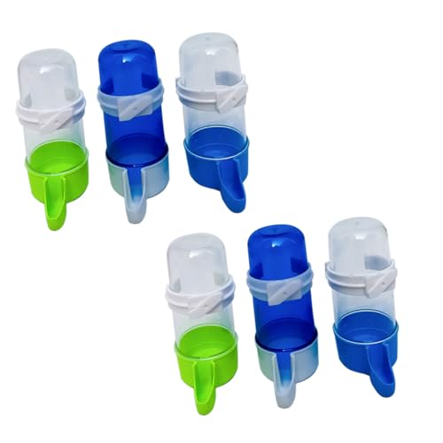 ORFOFE 6pcs Automatischer Trinkbrunnen Vogelkäfig Feeder Automatische Fütterungsgerät Krug Wasserflasche Kanarienvogel Wasser Automatischer Wasserspender Hundenäpfe Erhöhter Hund Tier Wasserbehälter von ORFOFE