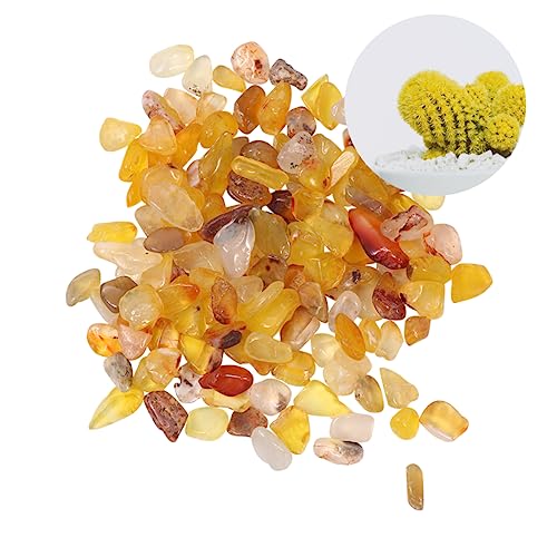 ORFOFE Blumentopf Ornament Crushed Citrine Steine teich Dekoration Blumenkübel Dekoration kieselgur Kiesel unregelmäßig geformte Steine Fisch Kies Kiessteine unregelmäßiger Kies von ORFOFE