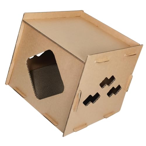 ORFOFE Cat Cardboard House Cat Pardboard Kätzchen Karton Kratzer Horizontaler Katzenkratzer von ORFOFE