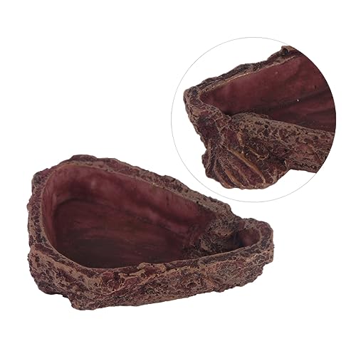 ORFOFE Futterbecken für Haustiere Snack schüssel Reptile Water Basin Lizard Feeding Bowl Gecko-Futternapf Futter- und Wassernapf für Reptilien Frosch Zuchtschale Schale aus Harz von ORFOFE