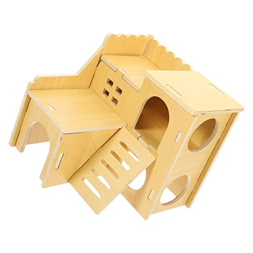 ORFOFE Hamsterhütte Kreatives Hamsterversteck Hamsterspielplatz Holzhamsterkäfig Hamsternest Versteck Für Kleine Haustiere Hamsterversteck Nest Spielzeug Für Hamster von ORFOFE