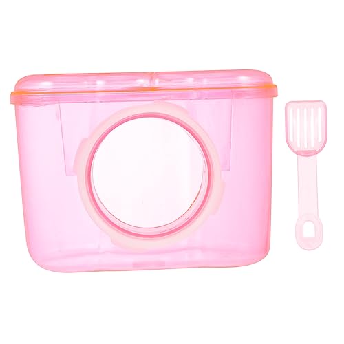 ORFOFE Haustier Badezimmer Badebecken Badezimmer Mit Hamsterdusche Badebehälter Für Haustiere Kleine Hamsterbadewanne Meerschweinchen Badehaus Haustier-hamsterkäfig-zubehör Rot Acryl von ORFOFE