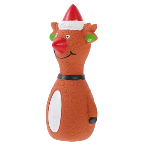 ORFOFE Haustier Latexspielzeug Weihnachtsmann Hundespielzeug Weihnachtswelpenspielzeug Quietschendes Welpenspielzeug Interaktives Weihnachtsspielzeug Für Hunde Kauspielzeug von ORFOFE