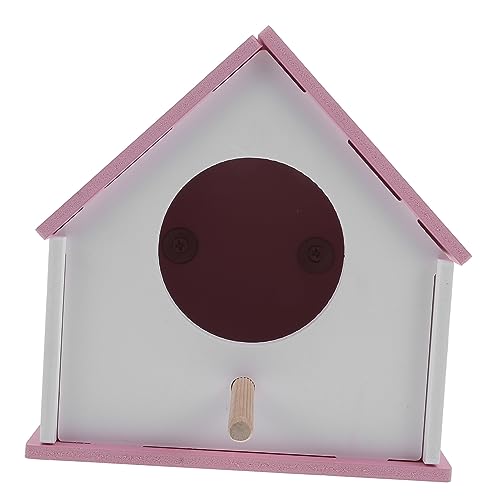 ORFOFE Haustier Vogelnest Vogelrastplatz Vogelhaus-Dekor Haustier-Vogelhaus Gartenbaum Vogelhaus dekoratives Vogelhaus Fink Bird Cottage Bird House Papagei Vogelnest Vogelhütte PVC Rosa von ORFOFE