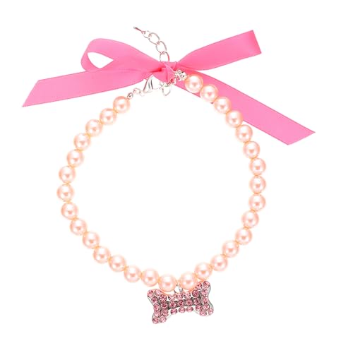 ORFOFE Haustierhalsband Hundehalsband Halskette Hundekette Halskette Katze Hochzeitshalsband Perlen Hundehalskette Hundeperlen Party Haustier Halsschmuck Kätzchenhalsbänder von ORFOFE