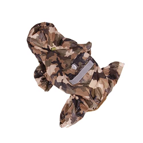 ORFOFE Camouflage-Regenmantel Reflektierender Regenmantel Hund Haustier-Regenmantel Mit Kapuze Regenjacke Für Haustiere Winter Aquariumdeckel Kleidung Schneeschutz Poncho von ORFOFE