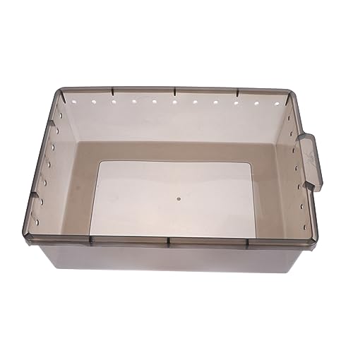 ORFOFE Kasten Fütterungsbox Schildkrötenterrarium Futterspender für Schildkröten Reptile breeding Box Snake Hatching Container Zuchtkäfig für Haustiere schwarzer Futterbehälter Plastik von ORFOFE