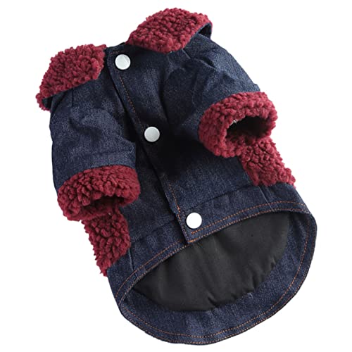 ORFOFE Kleidung Für Haustiere Hundeweste Jacken Mit Reißverschluss Kostüm Welpenmantel Denim-hundepyjama Pelzige Jacke Winterliches Hundeoutfit Jeansjacke Polyester Hündchen Traktionsset von ORFOFE