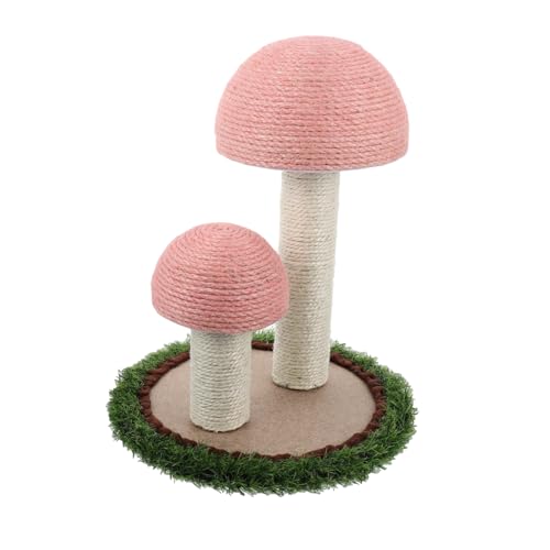 ORFOFE Pilzkatze Klettergerüst katzenturm Katzen Turm katzenmöbel Katzenübungsspielzeug hoher kratzbaum für Katzen Kätzchen-Kletterspielzeug Haustier Katze Klettergerüst Baumwollseil Rosa von ORFOFE