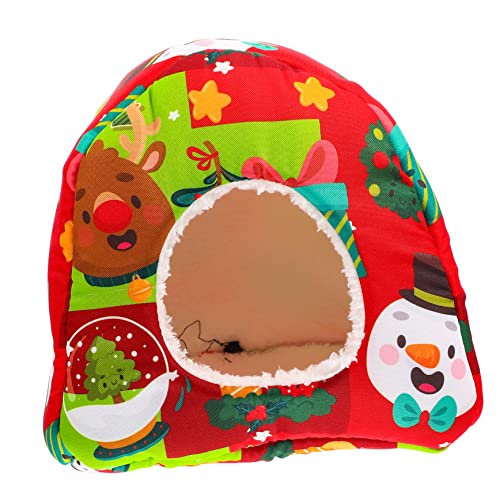 ORFOFE Guinea Pig Rattenwinterhaus Nest Kleintier Weihnachtshaus Bett Hamster Winterbett Warmer Zuckergleiternest Meerschweinchen Nest Kaninchen Niedlich Nest Für Meerschweinchen Eichhörnchen von ORFOFE