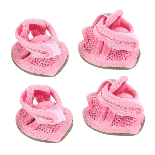 ORFOFE Sommer Atmungsaktive Hundeschuhe Sandalen Für Hunde rutschfeste Sneakers Haustierbedarf Pink Größe 2 Ideal Für Outdoor Aktivitäten Und Schutz Der Pfoten von ORFOFE