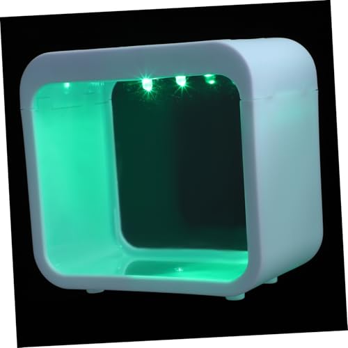 ORFOFE kreatives Aquarium Liter Desktop-Aquarium-Dekoration Mini-Landschaftsaquarium Schreibtisch-Aquarium däumelinchen tischleuchte Mini-Aquarium klarer Fisch im Aquarium Plastik Weiß von ORFOFE